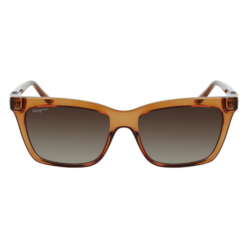 Ferragamo Braun gespritzte Sonnenbrille