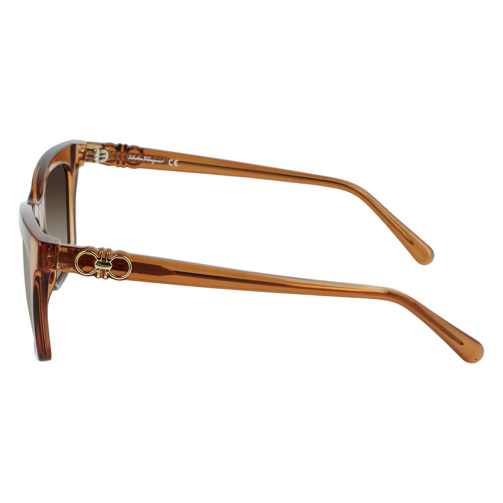 Ferragamo Braun gespritzte Sonnenbrille