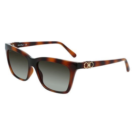 Ferragamo Braun gespritzte Sonnenbrille