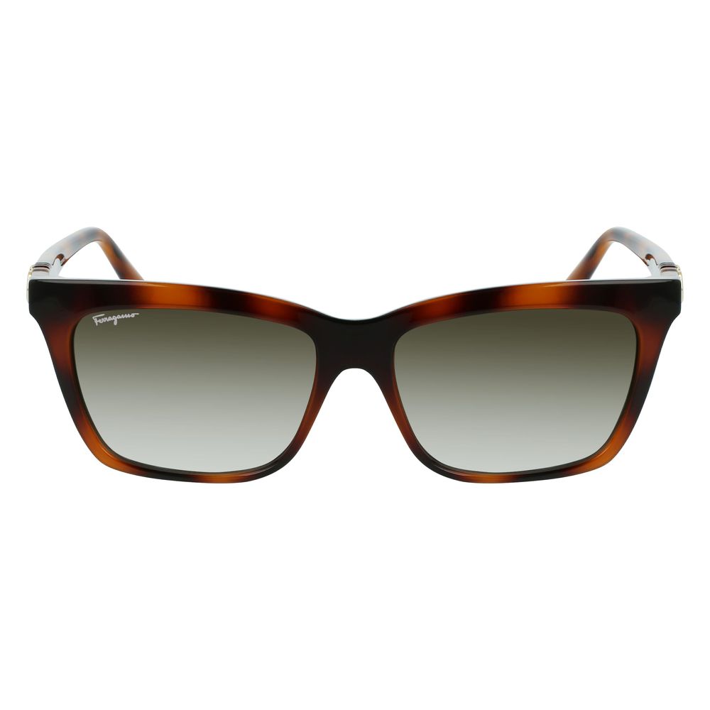 Ferragamo Braun gespritzte Sonnenbrille