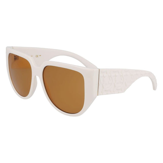 Ferragamo White Bio-Injected Sunglasses