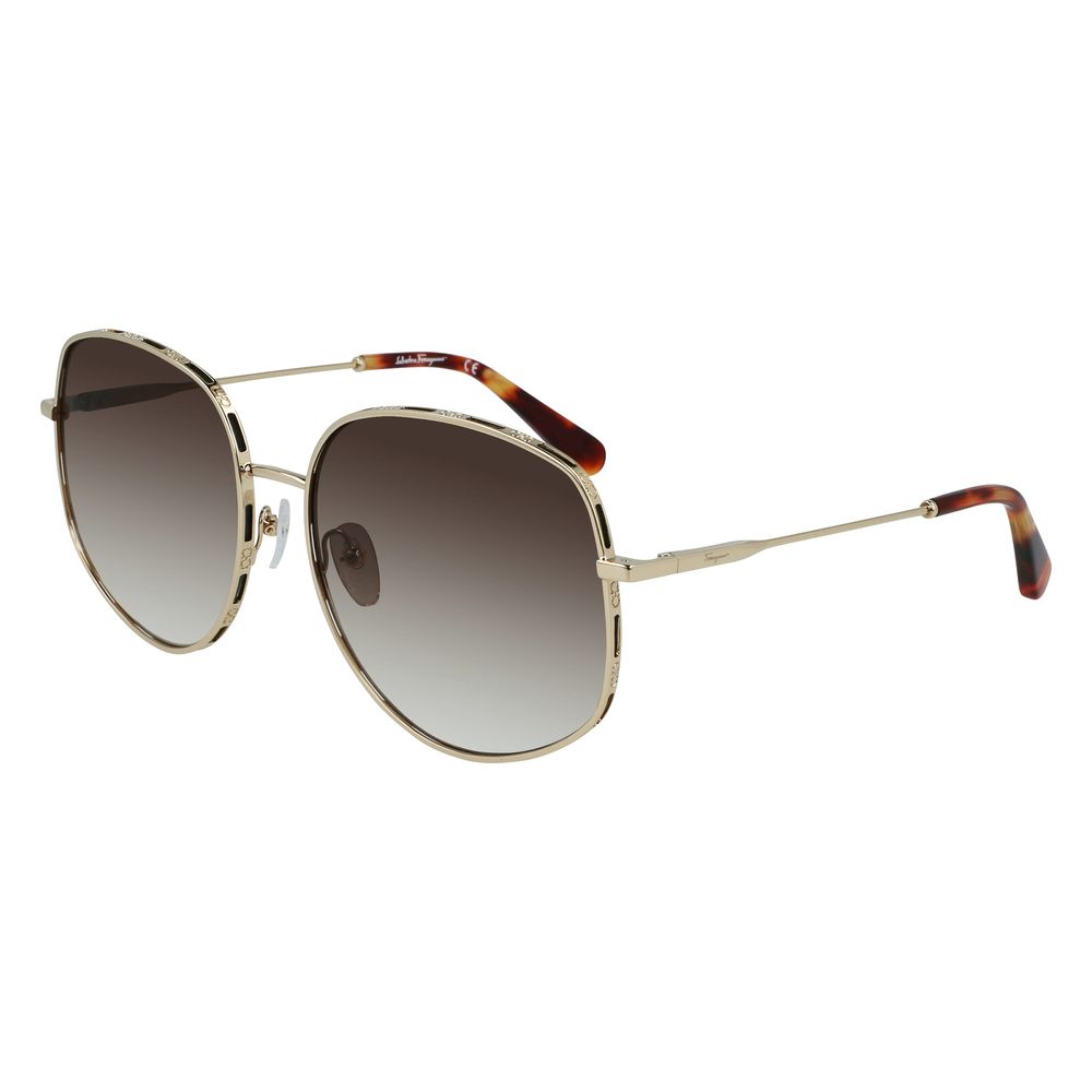 Salvatore Ferragamo Goldene Metall-Sonnenbrille