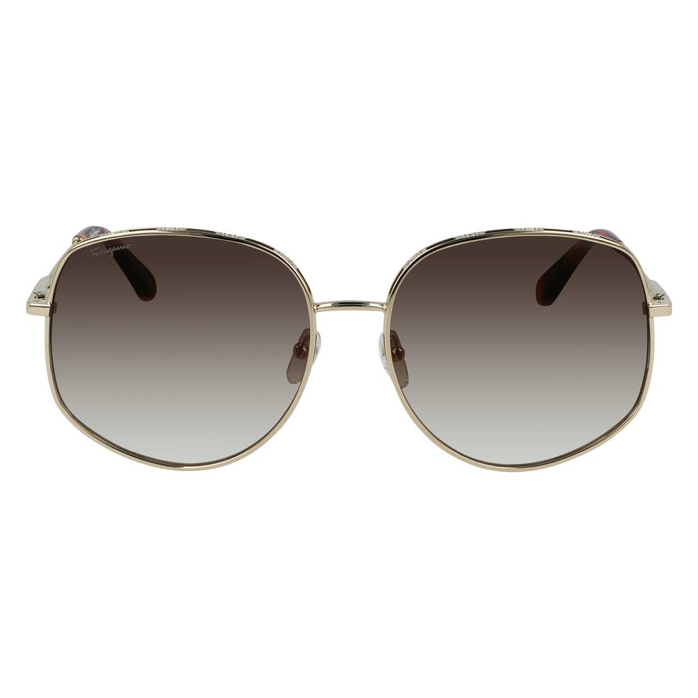 Salvatore Ferragamo Goldene Metall-Sonnenbrille