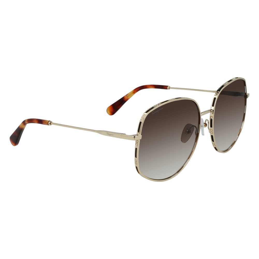 Salvatore Ferragamo Goldene Metall-Sonnenbrille