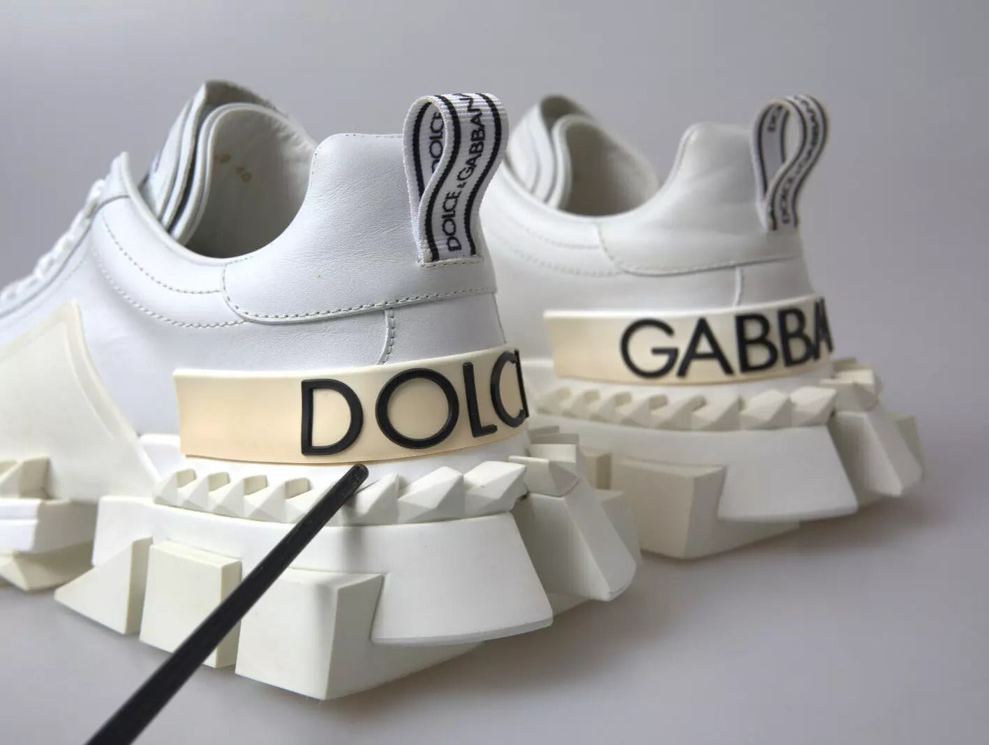 Dolce & Gabbana White Leather Super Queen Women Sneakers