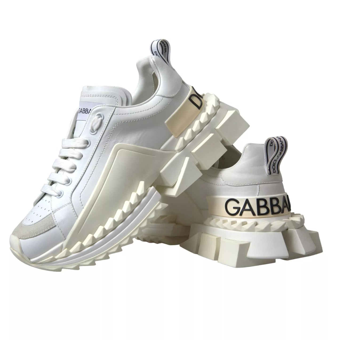 Dolce & Gabbana White Leather Super Queen Women Sneakers