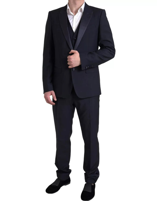 Dolce &amp; Gabbana Black 3 Piece Single Breasted MARTINI Suit