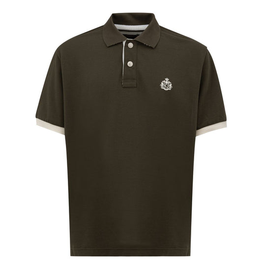 Canali Grünes Baumwoll-Poloshirt