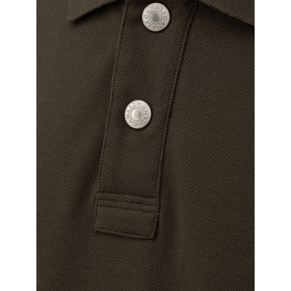 Canali Grünes Baumwoll-Poloshirt