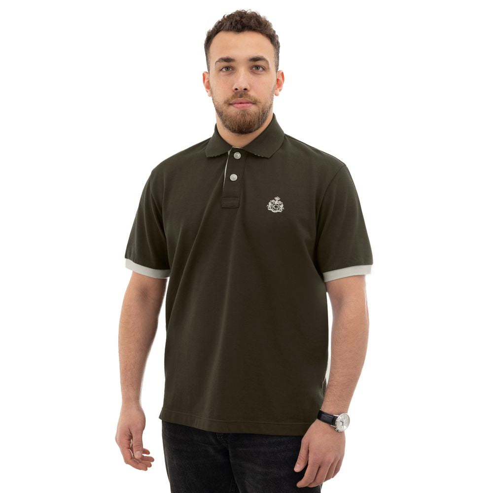 Canali Grünes Baumwoll-Poloshirt