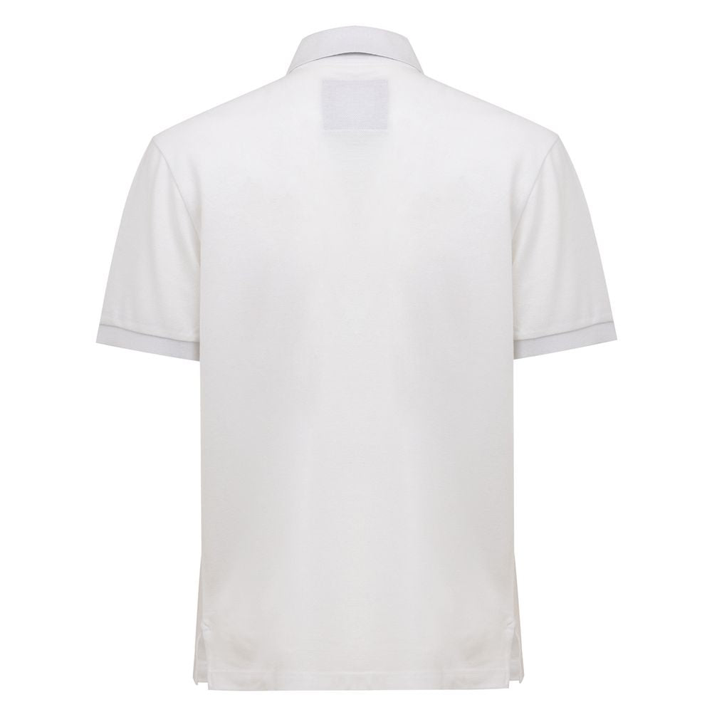 Canali Weißes Baumwoll-Poloshirt