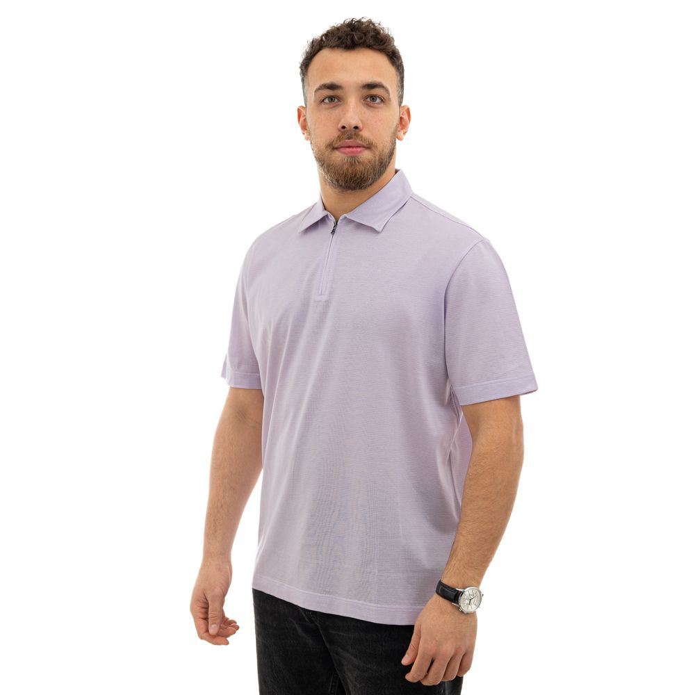 Canali Lila Baumwoll-Poloshirt