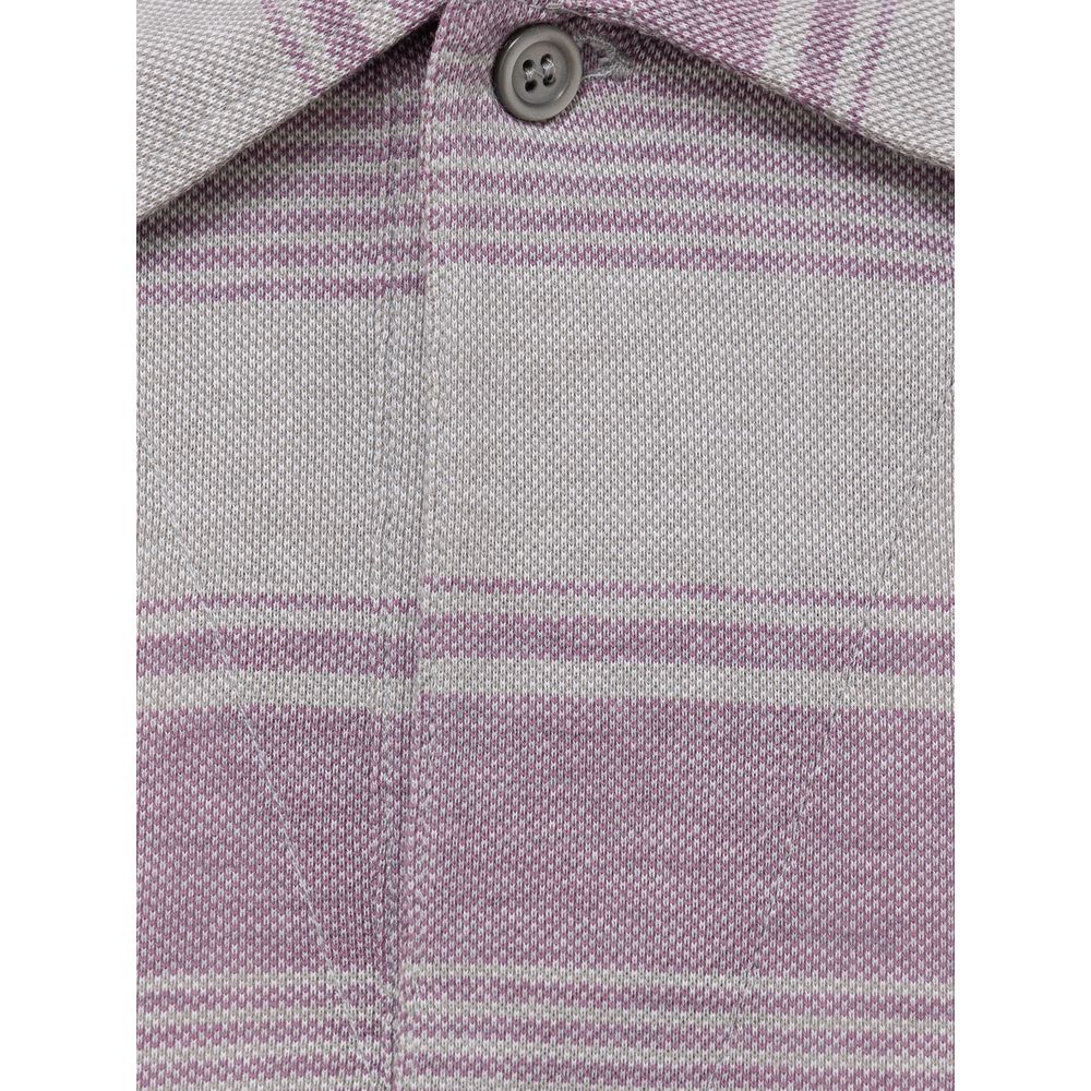 Canali Graues Baumwoll-Poloshirt