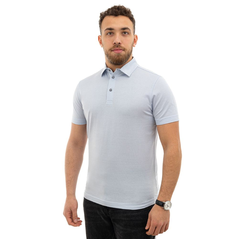 Canali Hellblaues Baumwoll-Poloshirt