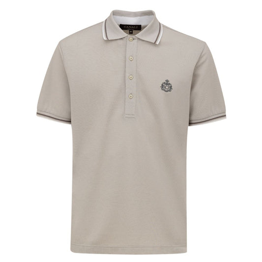 Canali Graues Baumwoll-Poloshirt