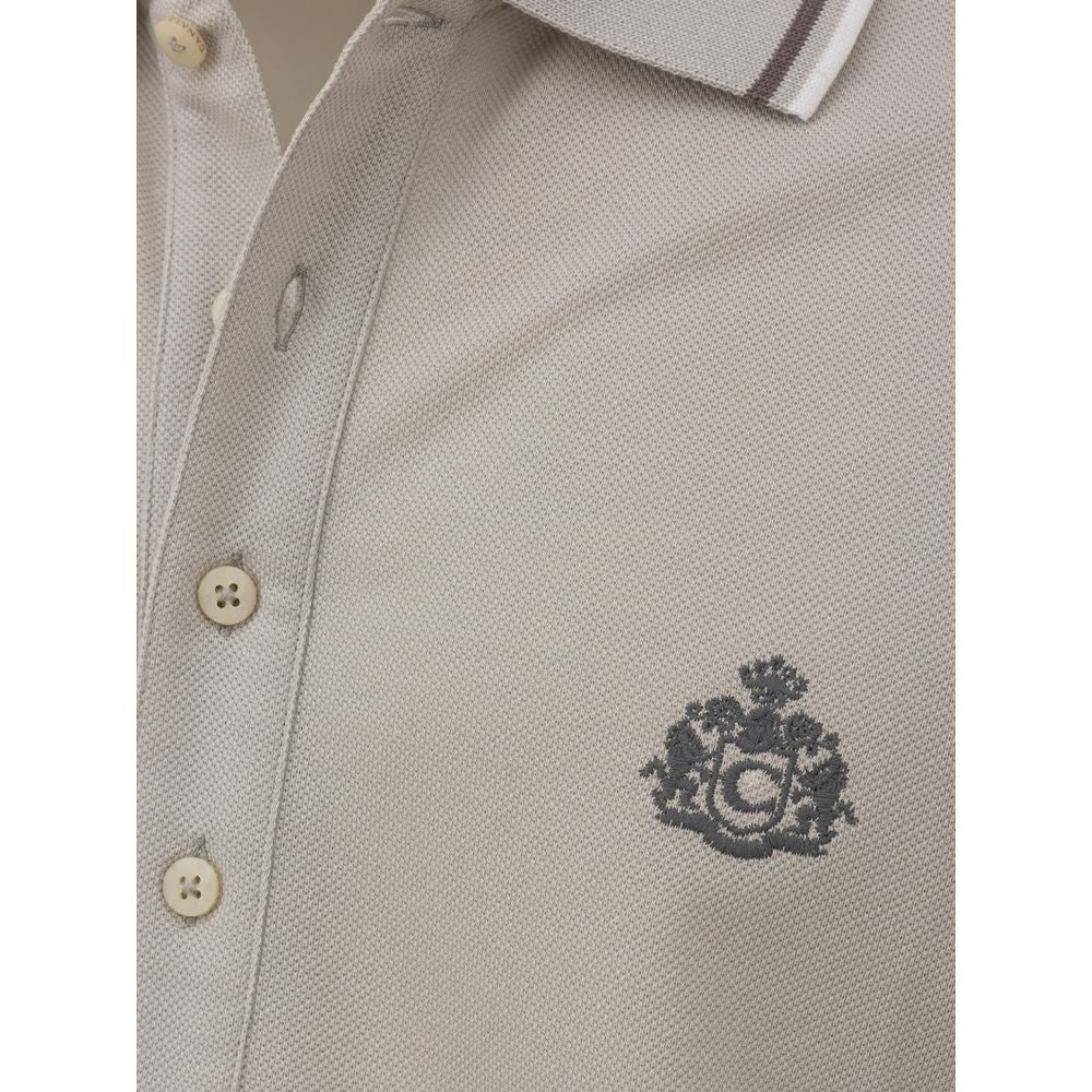 Canali Graues Baumwoll-Poloshirt