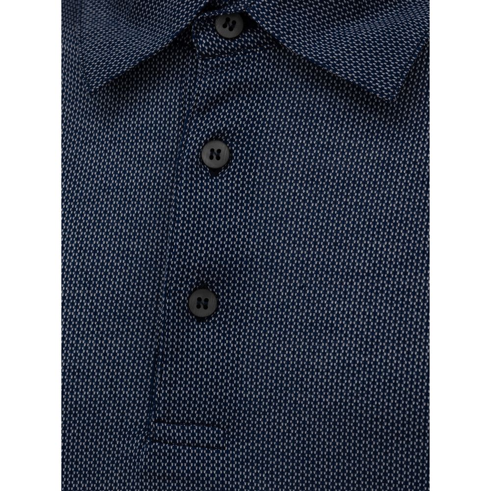 Canali Blaues Baumwoll-Poloshirt