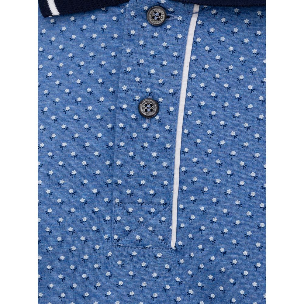 Canali Blaues Baumwoll-Poloshirt