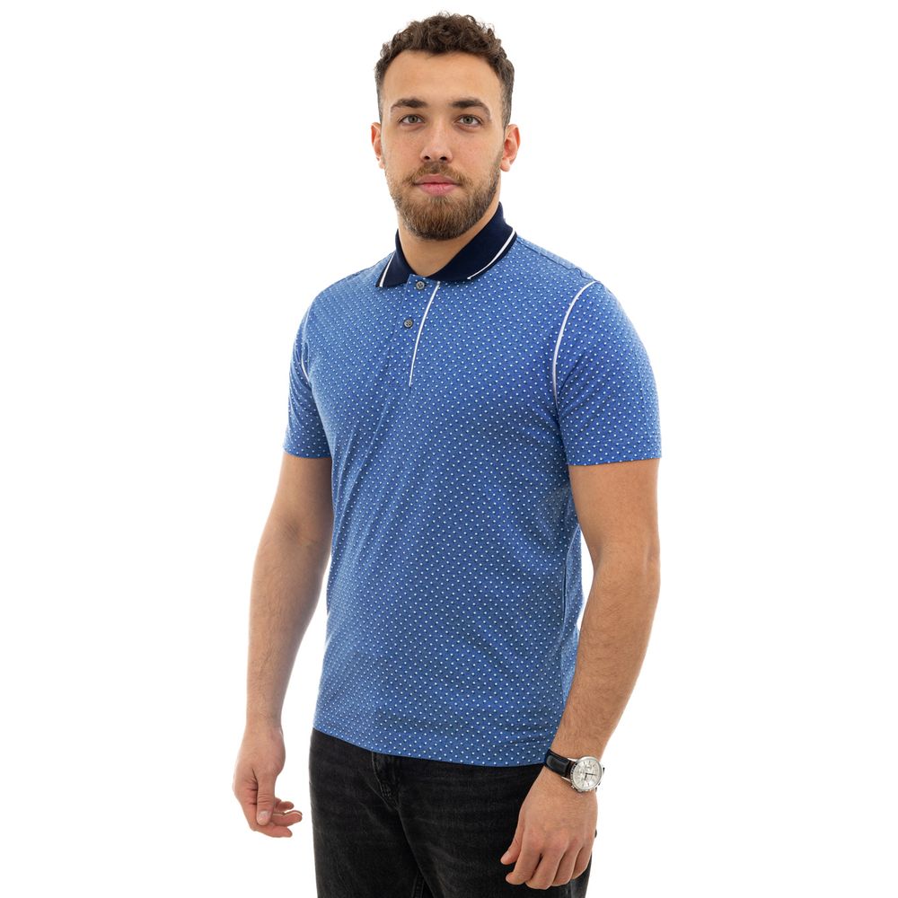 Canali Blaues Baumwoll-Poloshirt