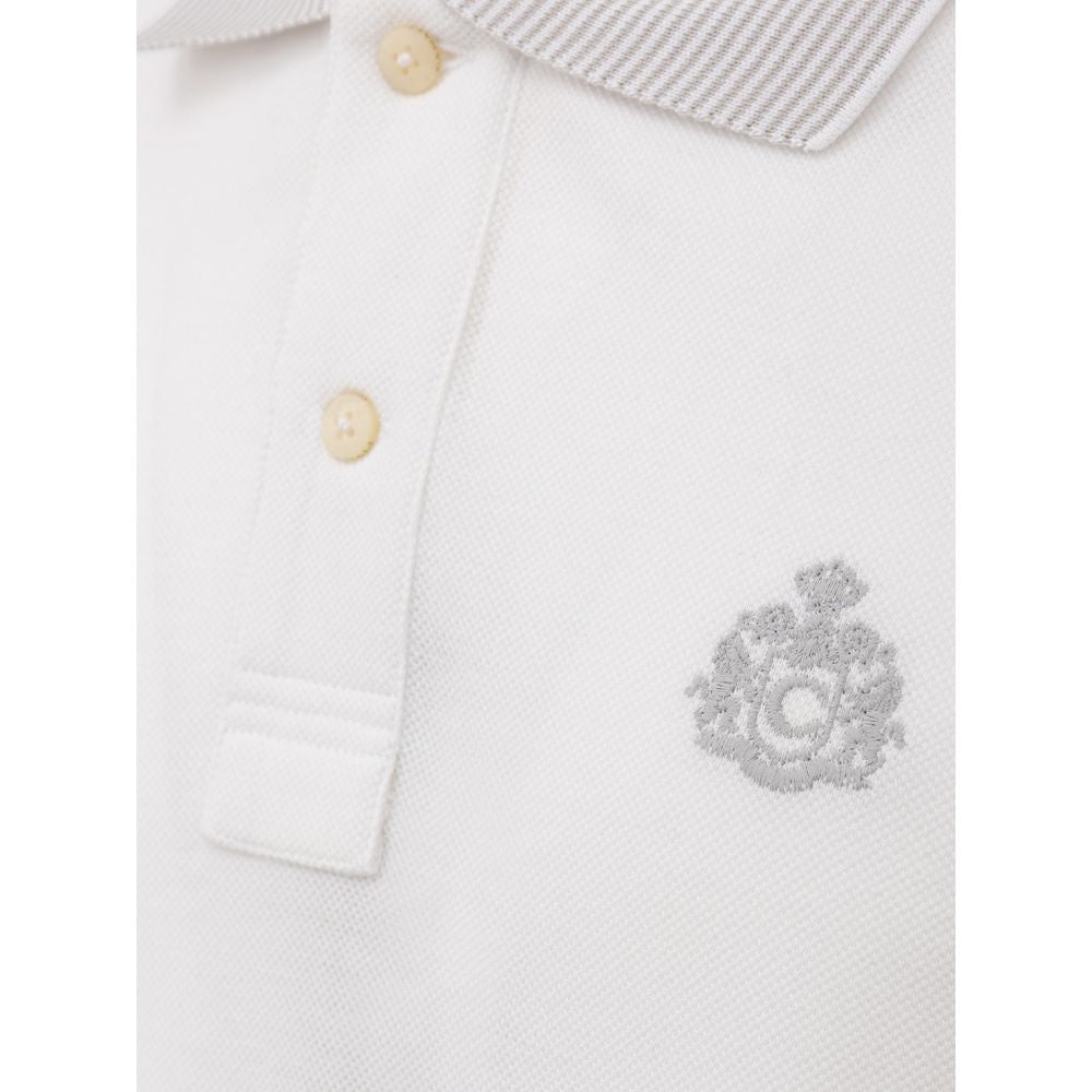 Canali Weißes Baumwoll-Poloshirt