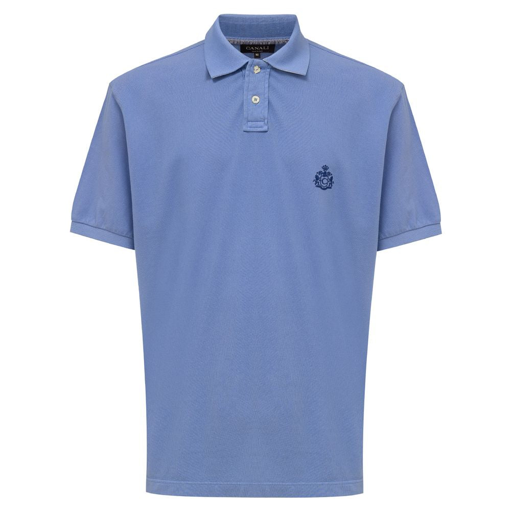 Canali Hellblaues Baumwoll-Poloshirt