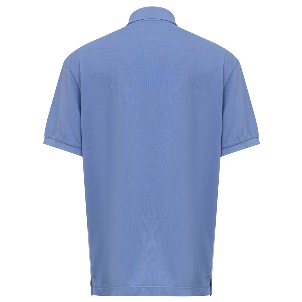 Canali Hellblaues Baumwoll-Poloshirt