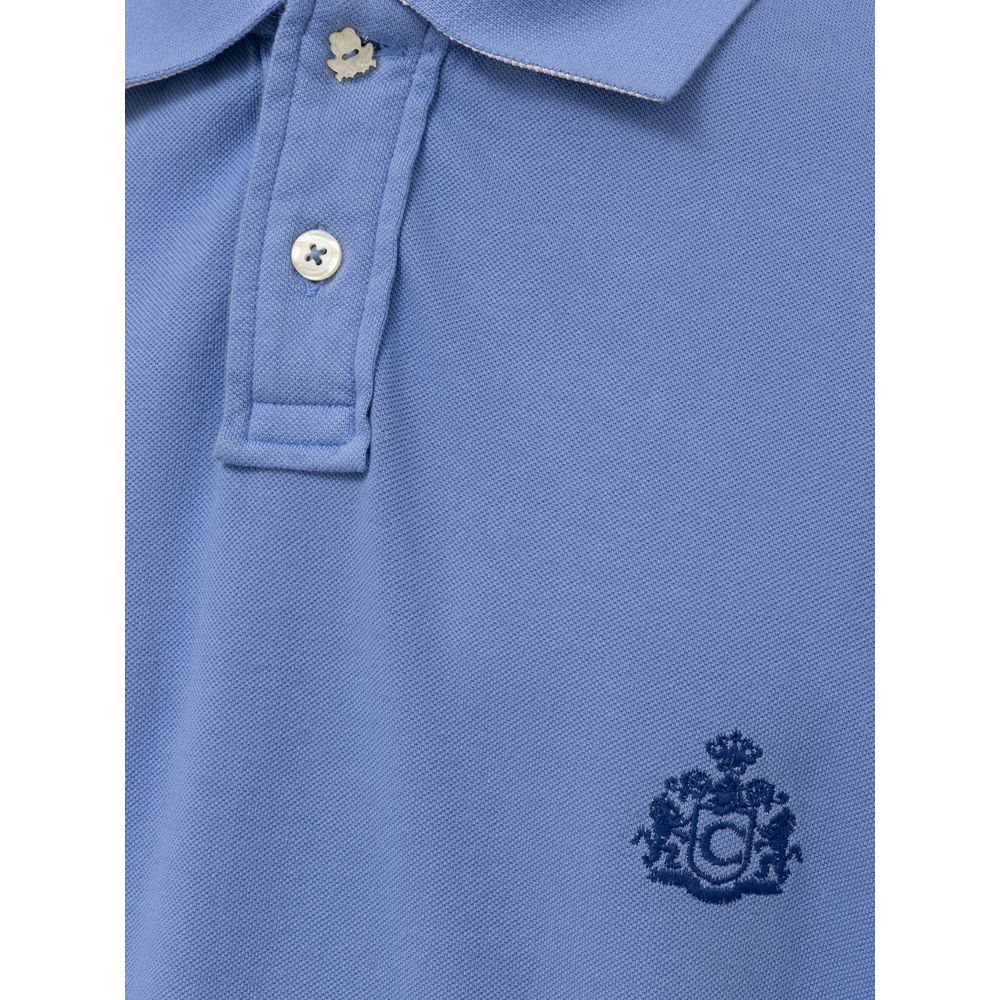 Canali Hellblaues Baumwoll-Poloshirt