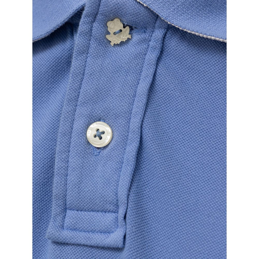 Canali Hellblaues Baumwoll-Poloshirt