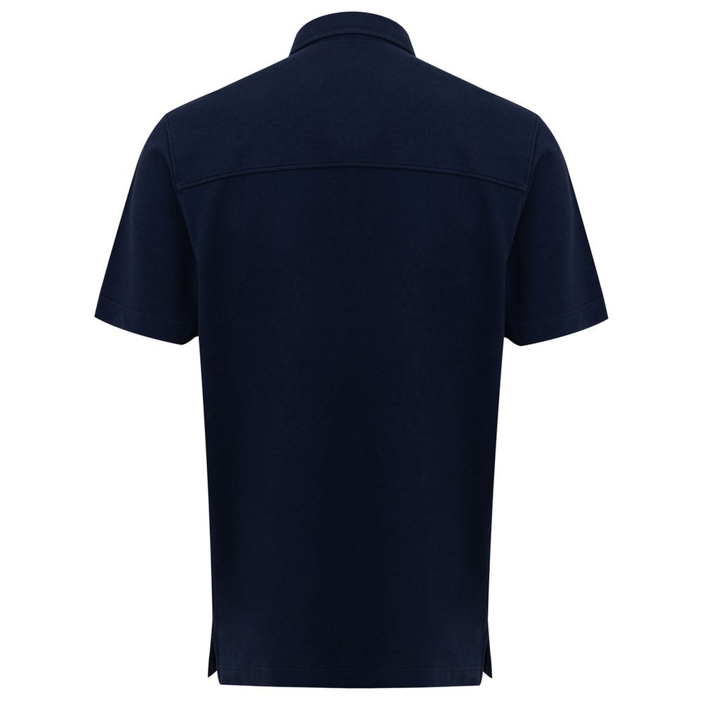 Canali Blaues Baumwoll-Poloshirt