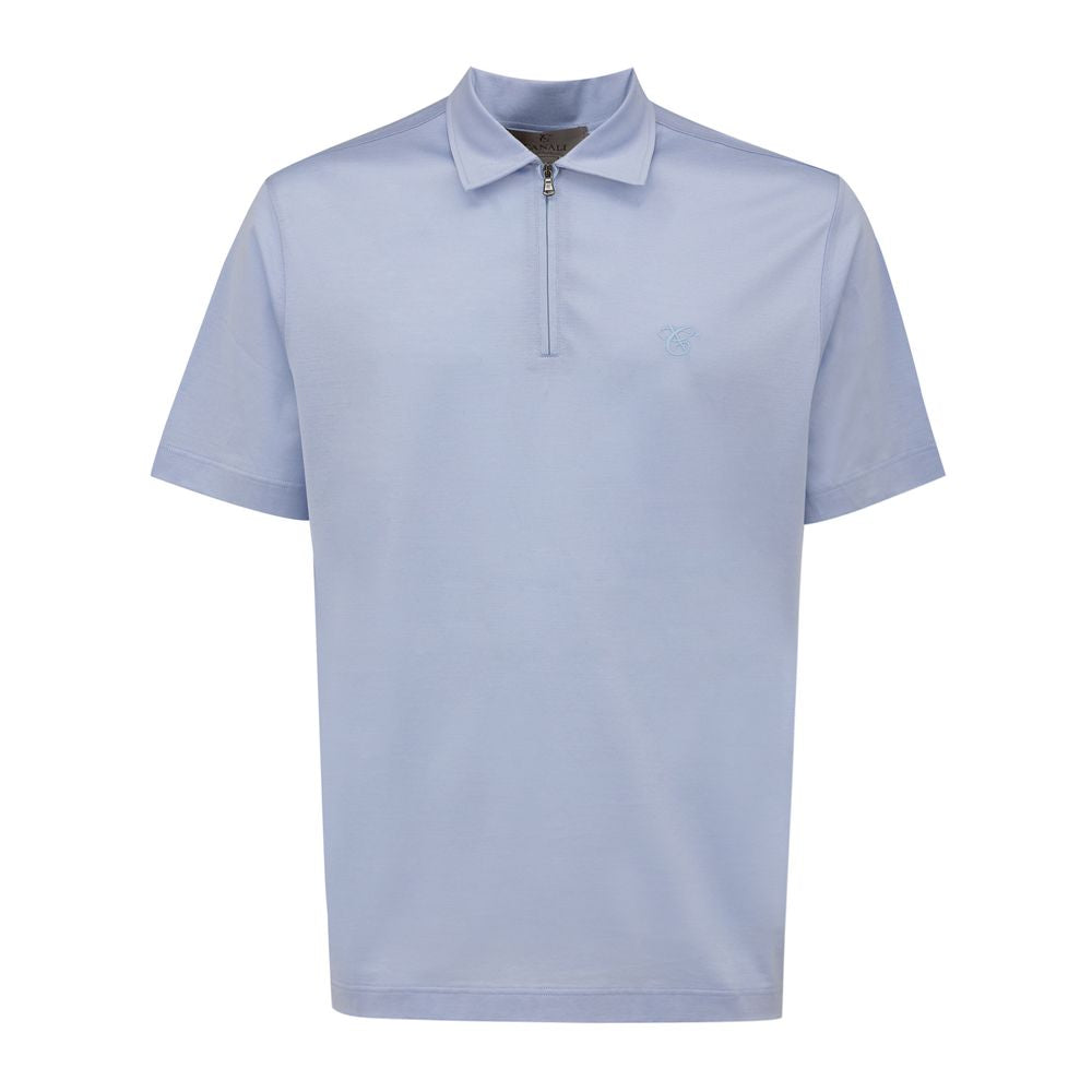 Canali Hellblaues Baumwoll-Poloshirt