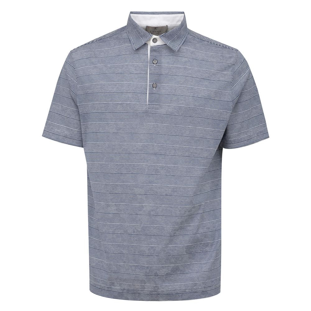 Canali Blaues Baumwoll-Poloshirt