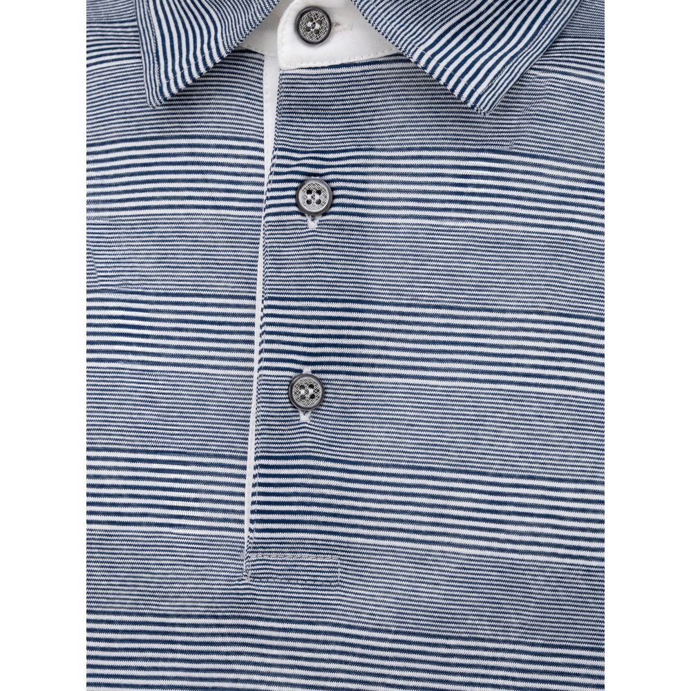 Canali Blaues Baumwoll-Poloshirt