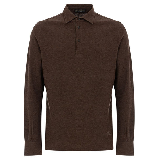 Corneliani Braunes Baumwoll-Poloshirt