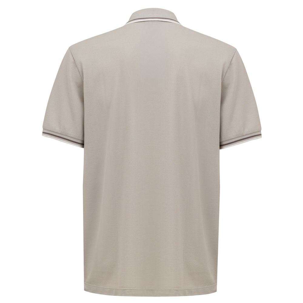 Canali Graues Baumwoll-Poloshirt