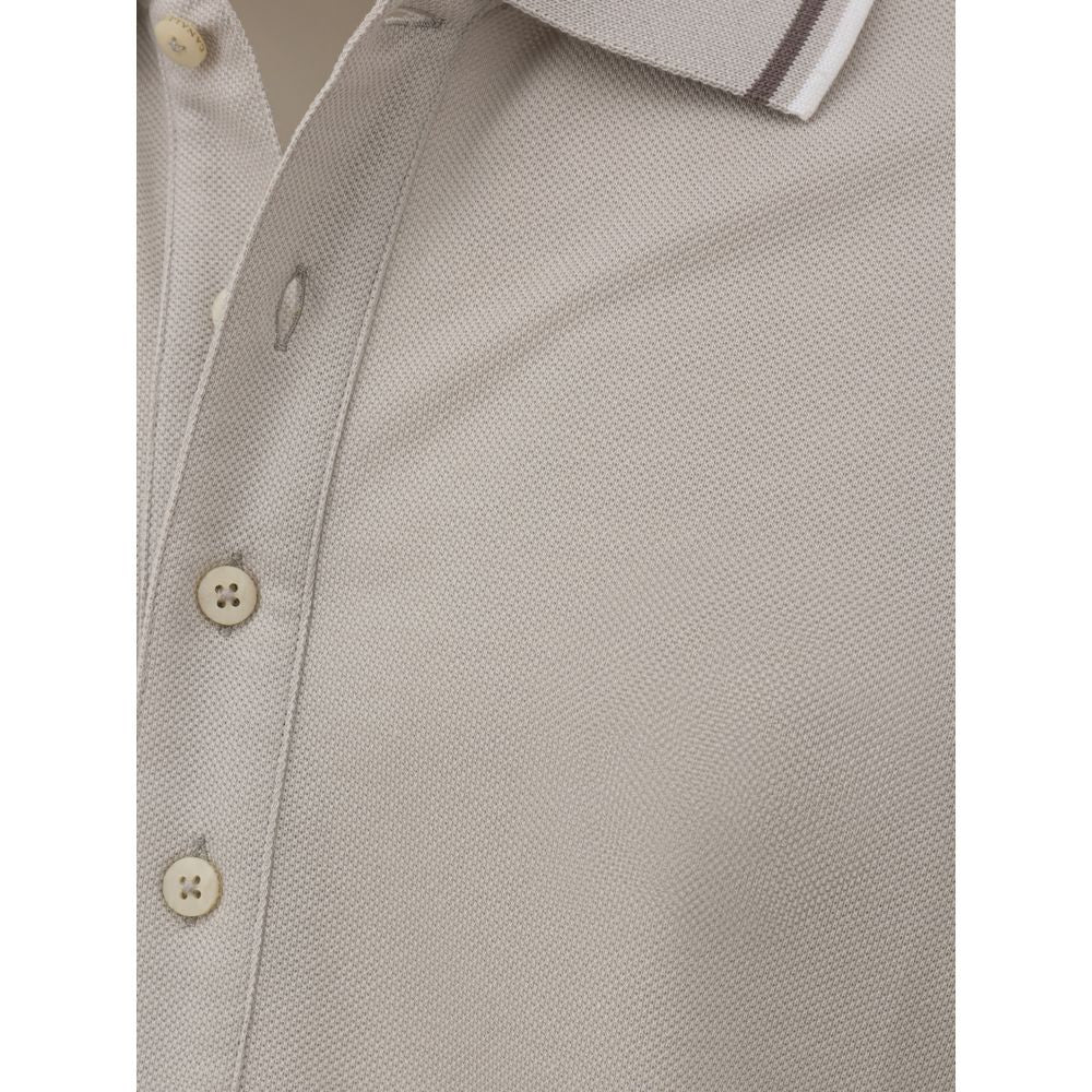 Canali Graues Baumwoll-Poloshirt