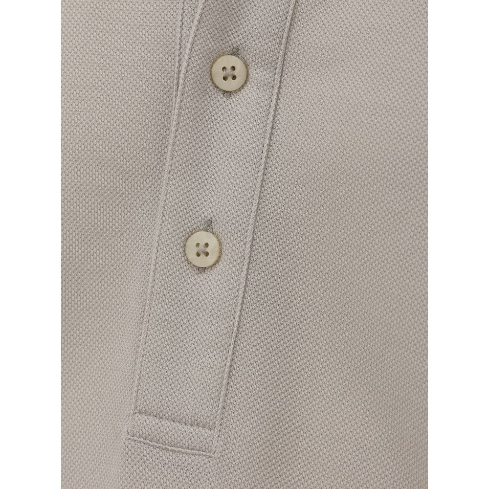 Canali Graues Baumwoll-Poloshirt