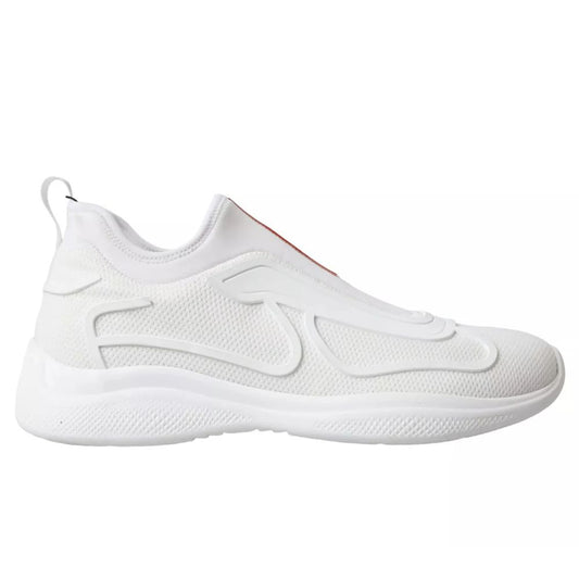 Prada white nylon sneakers