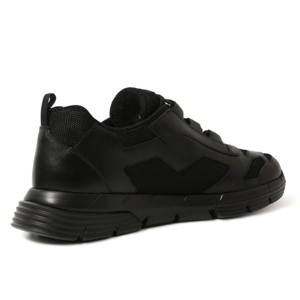 Prada Schwarzes Leder Di Kalbsleder Sneaker