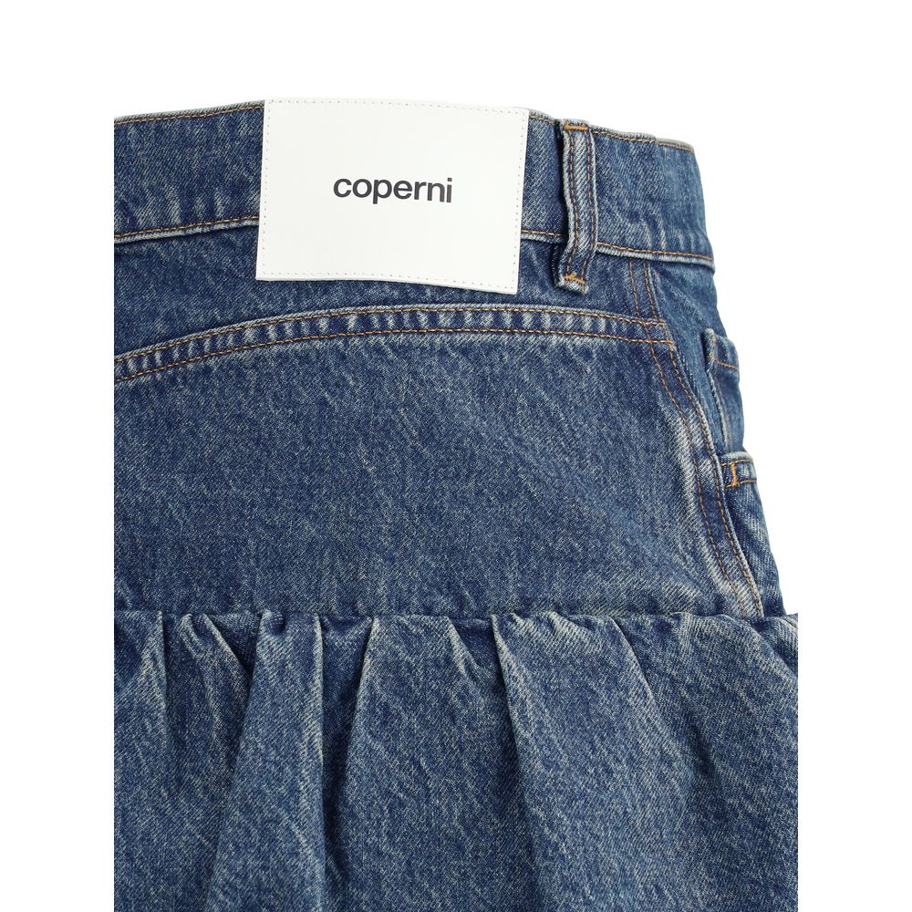 Coperni Denim-Minirock mit gerafftem Unterteil