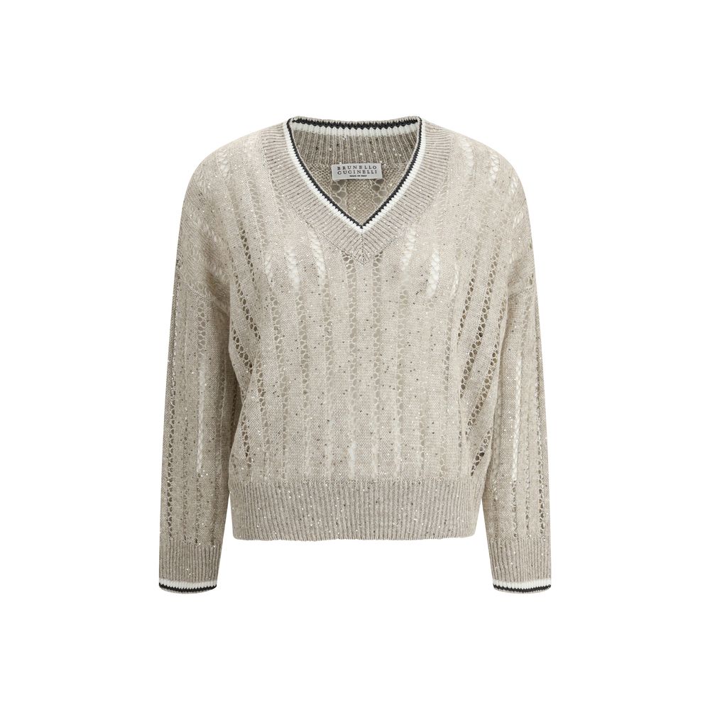 Brunello Cucinelli Perforierter Pullover mit Pailletten