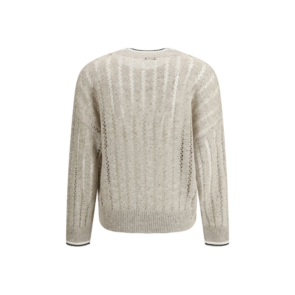 Brunello Cucinelli Perforierter Pullover mit Pailletten