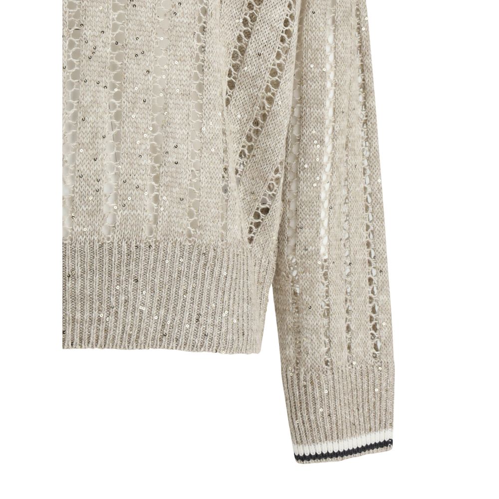 Brunello Cucinelli Perforierter Pullover mit Pailletten