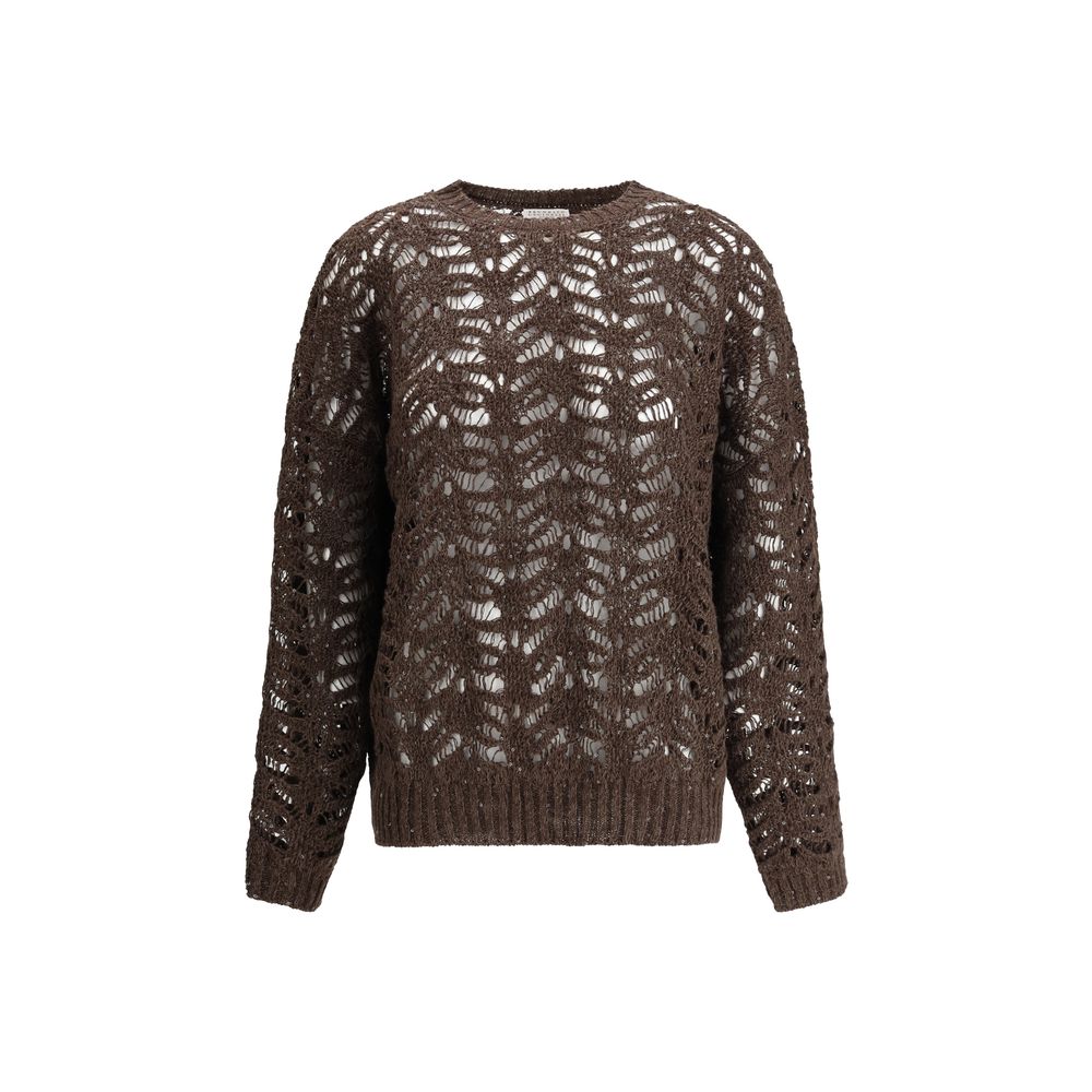 Brunello Cucinelli Perforierter Pullover mit Pailletten