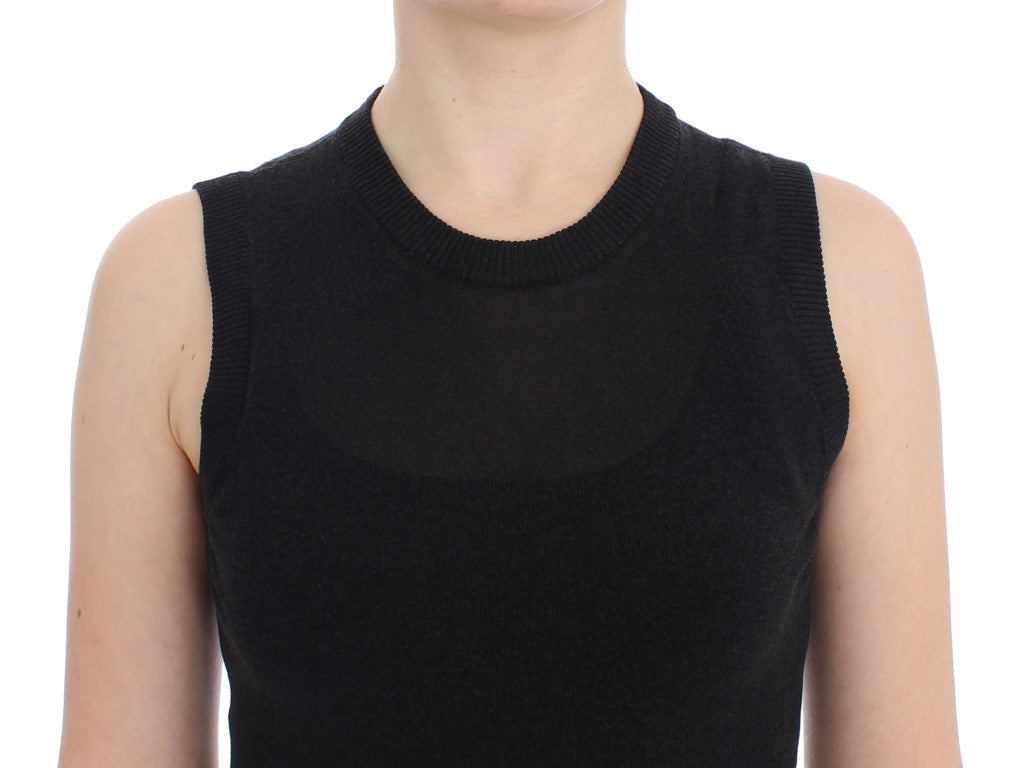 Dolce &amp; Gabbana Elegant black sleeveless sweater vest