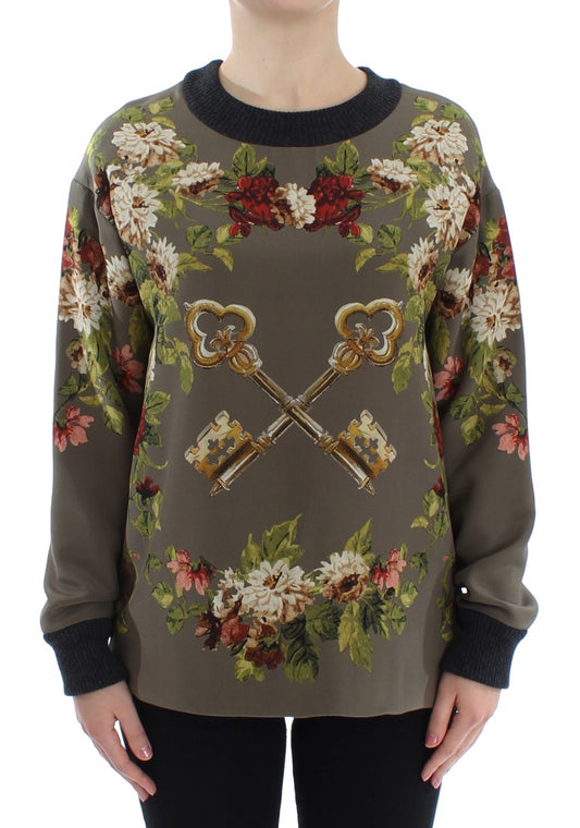 Dolce &amp; Gabbana Enchanted Sicily round-neck silk blouse