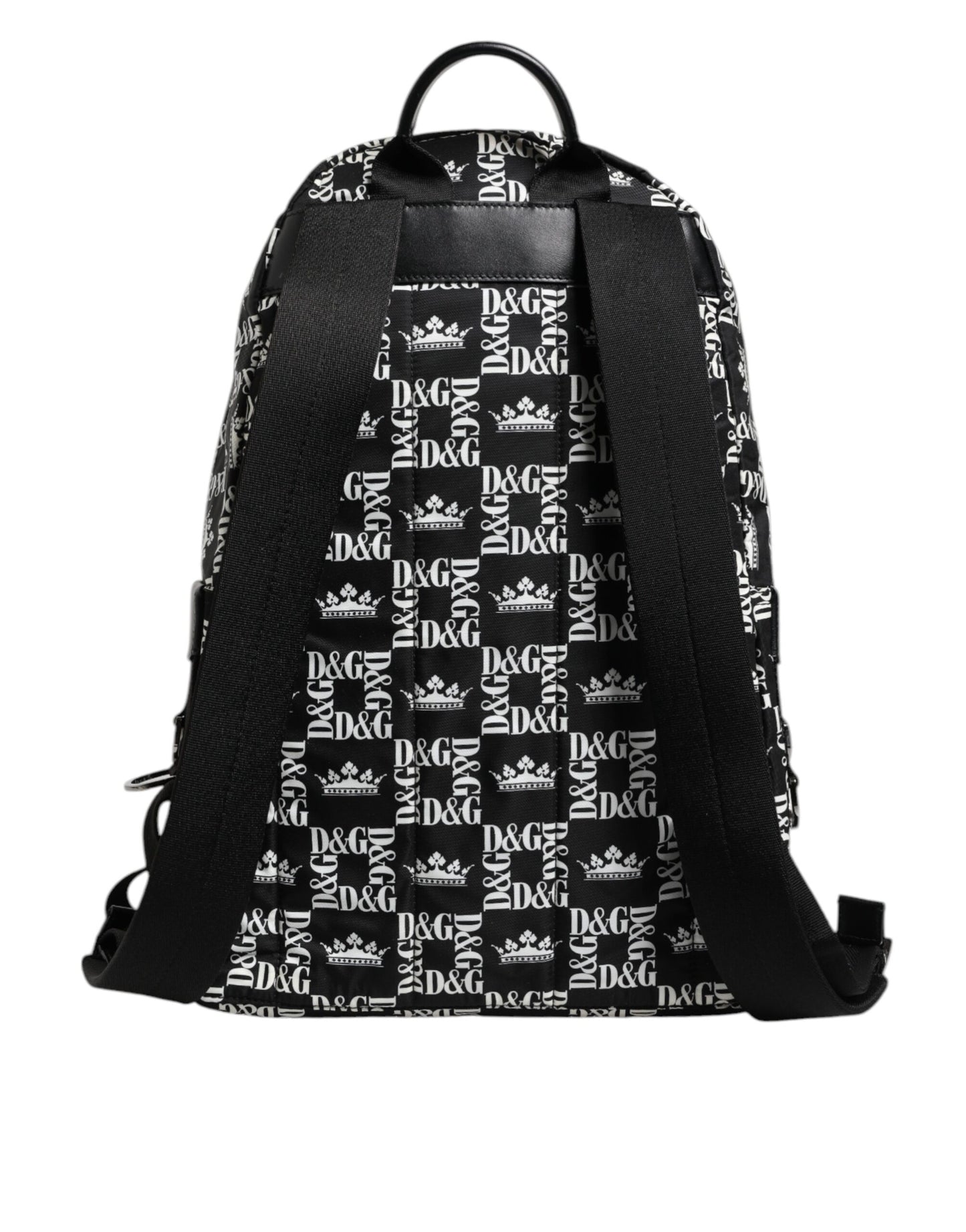 Dolce & Gabbana Schwarz-Weiß-Krone gedruckt Nylon Schule Rucksack Tasche