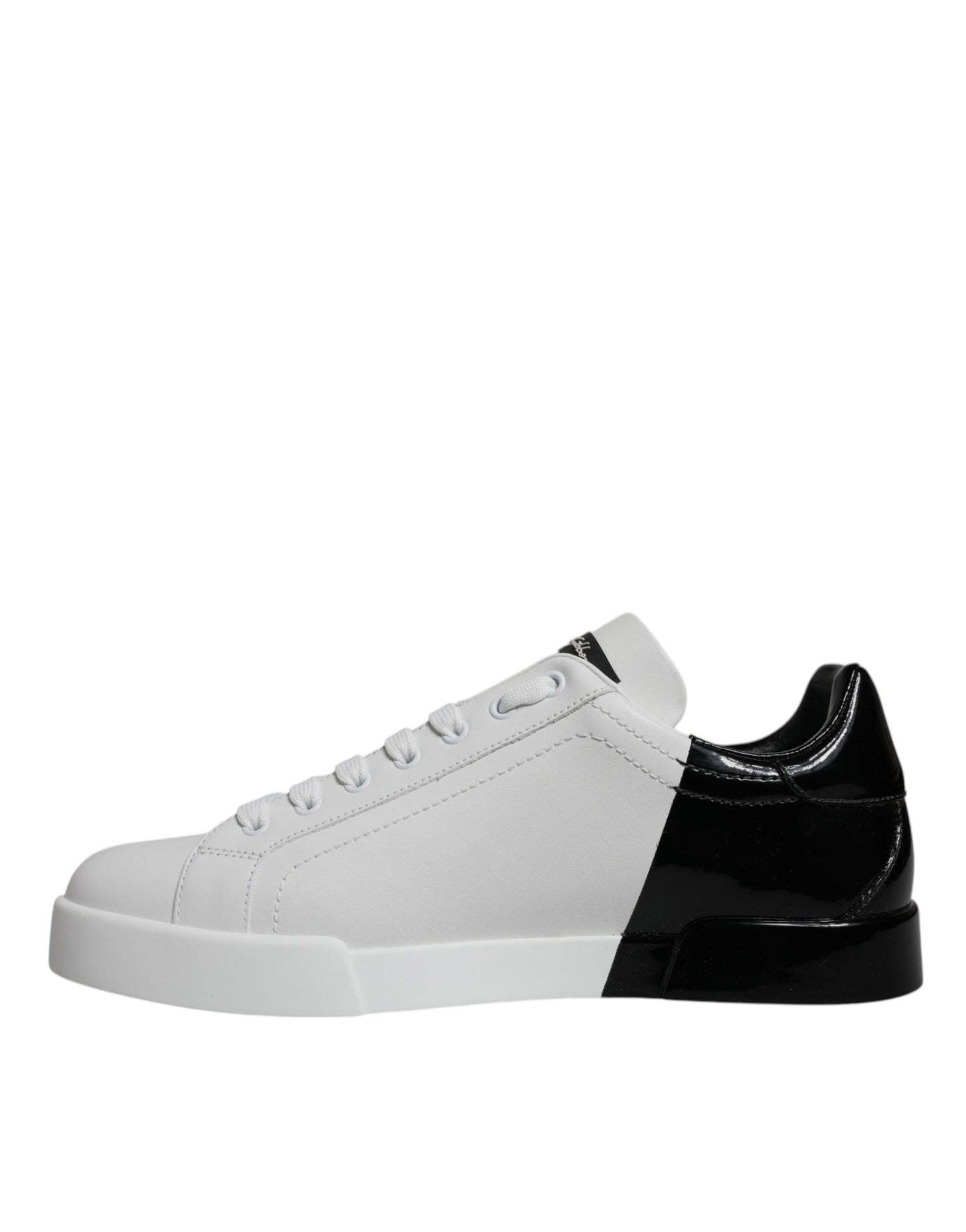 Dolce & Gabbana Weiß Schwarz Logo Portofino Sneaker Schuhe