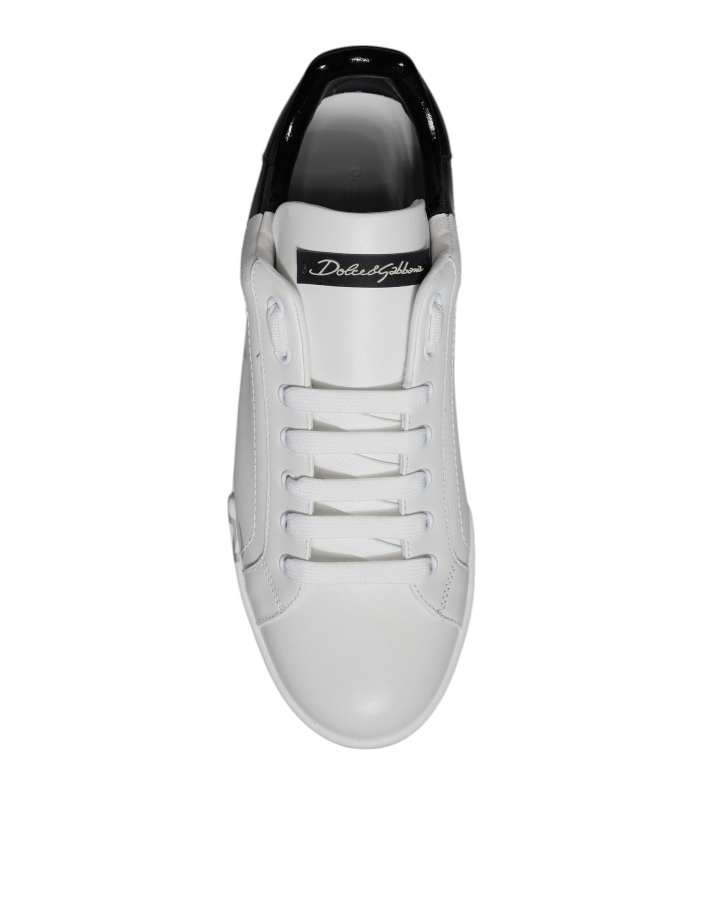 Dolce & Gabbana Weiß Schwarz Logo Portofino Sneaker Schuhe