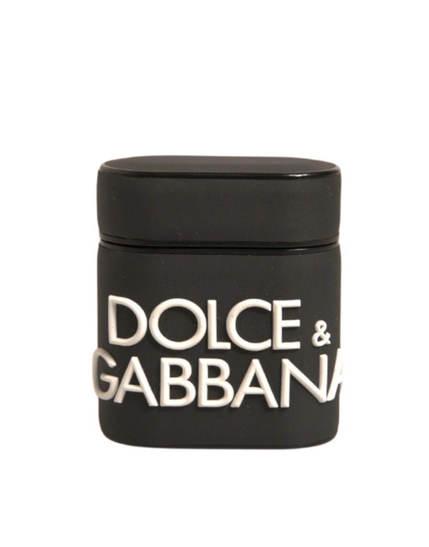 Dolce & Gabbana Schwarz Weiß Silikon Geprägtes Logo Airpods Hülle