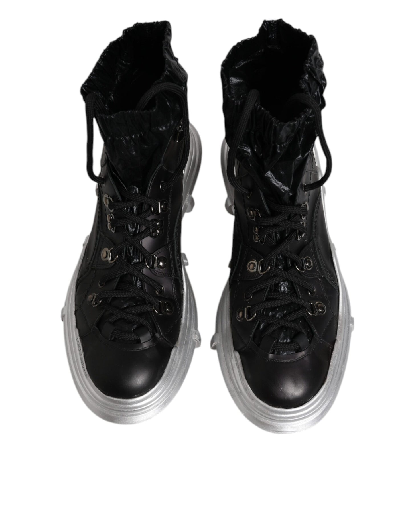 Dolce & Gabbana Schwarz Nylon Galileo High Top Turnschuhe Schuhe